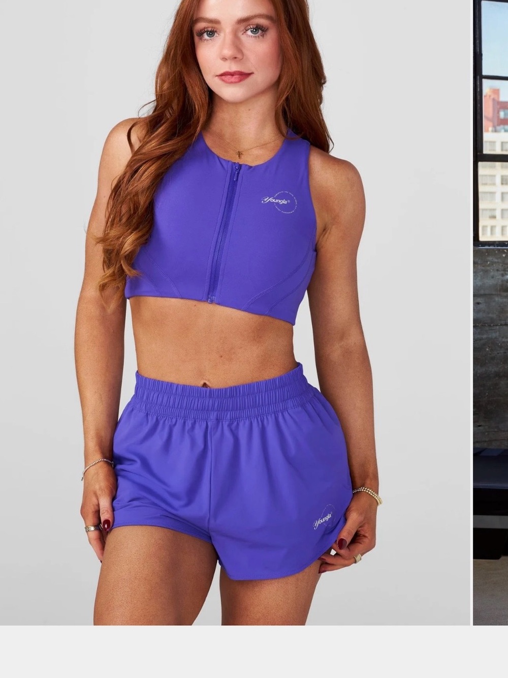 YoungLA Velocity Impact Tank and Running Shorts Vibrant Purple